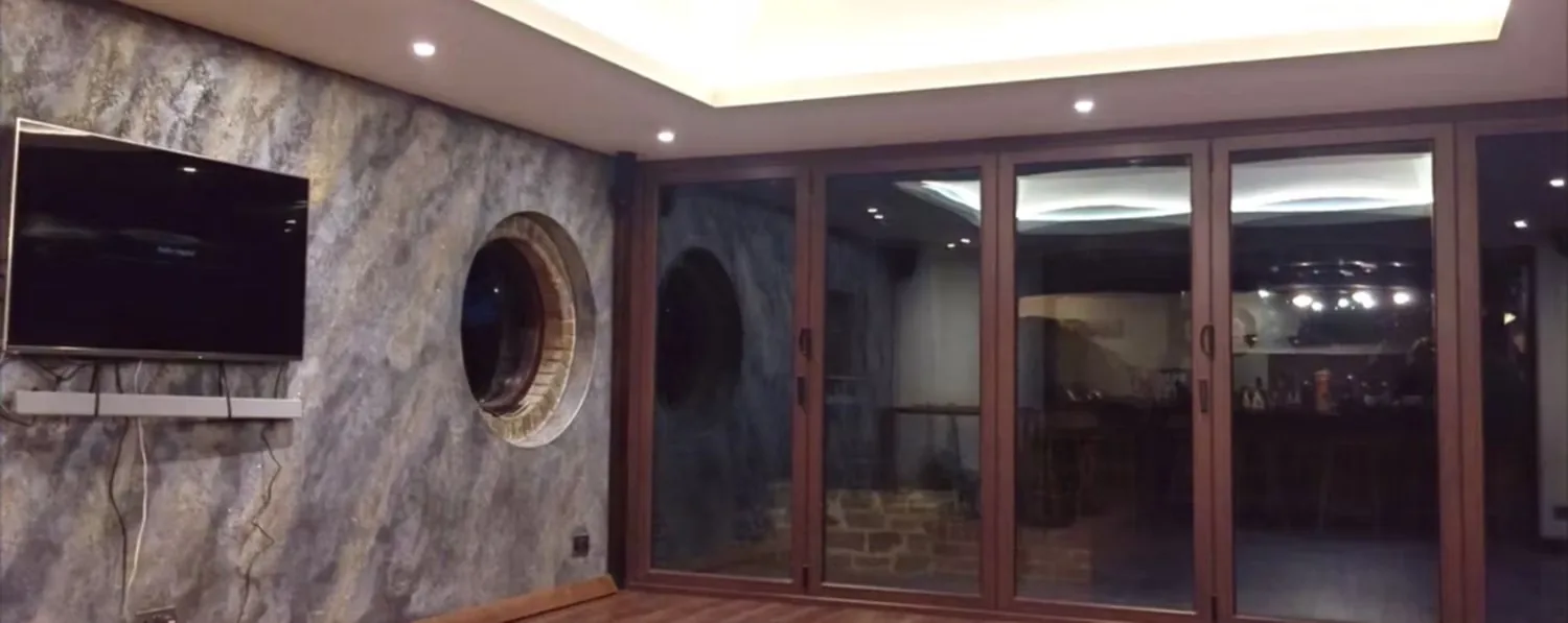 Finished polished plaster interior wall, open-plan living space by R Kenward Plastering Contractors